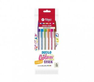 BOLIGRAFO FILGO STICK 026 1.0 SURTIDO EST X6