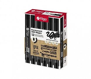MARCADOR PERMANENTE FILGO 060 PB NEGRO CJ X12