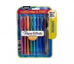 BOLIGRAFO PAPERMATE KILOMETRICO INKJOY 0.7 BL X10