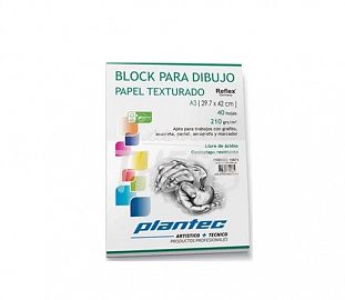 BLOCK DE DIBUJO PLANTEC A4 210G BLANCO TEXTURADO 40H