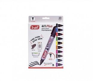 MARCADOR PERMANENTE TRABI 411 SURTIDO EST X10
