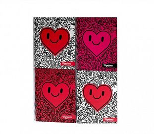 CUADERNO C/ESPIRAL TRIUNFANTE DOODLE CORAZON T/D A4 100H RAYADO