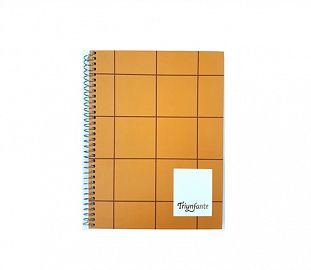 CUADERNO C/ESPIRAL TRIUNFANTE CUADROS MARRON HABANO T/D A5 100H RAYADO