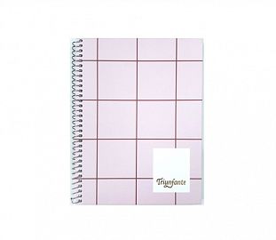 CUADERNO C/ESPIRAL TRIUNFANTE CUADROS ROSA T/D A5 100H RAYADO