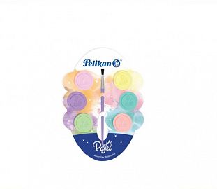 ACUARELA PASTEL PELIKAN INFANTIL C/PINCEL EST X6