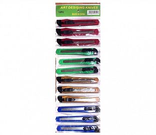 CUTTER PLASTICO COLORPEN 9MM TIRA X12
