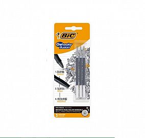 REPUESTO P/BORRABLE BIC GELOCITY NEGRO CJ X3