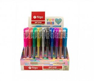 BOLIGRAFO ROLLER FILGO GEL POP 1.0 GLITTER DISPLAY X60