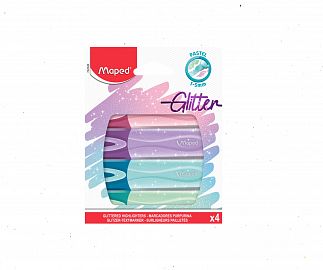 RESALTADOR MAPED PASTEL C/GLITTER EST X4