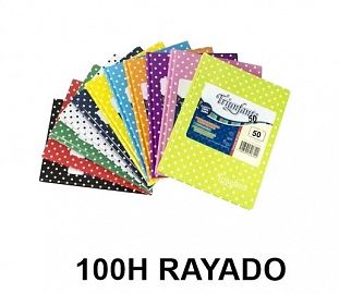 CUADERNO T/D TRIUNFANTE 16X21 100H RAYADO LUNARES