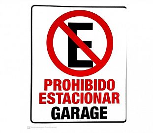 CARTEL ALTO IMPACTO 25X30 PROHIBIDO ESTACIONAR GRANDE