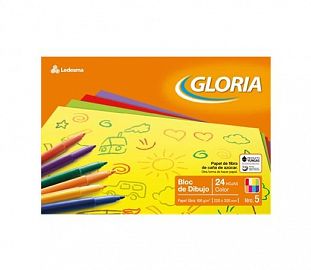 BLOCK DE DIBUJO GLORIA N°5 COLOR 24H
