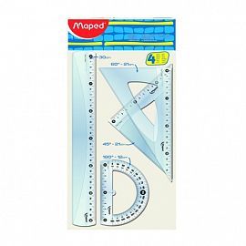 SET DE GEOMETRIA MAPED 30CM 4 PIEZAS BOLSA X1
