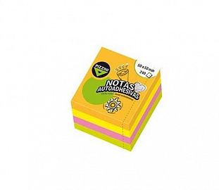 NOTAS ADHESIVAS PIZZINI FLUO 4 COLORES 50X50MM 240H
