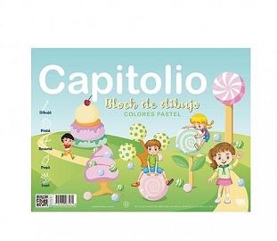 BLOCK DE DIBUJO HUSARES CAPITOLIO N°5 5 COLORES PASTEL 20H