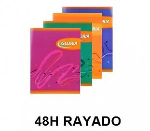 CUADERNO ABROCHADO GLORIA T/F 16X21 48H RAYADO
