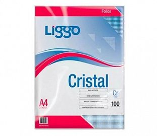 FOLIO LIGGO CRISTAL 40 MICRONES A4 X100