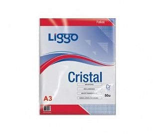 FOLIO LIGGO CRISTAL 40 MICRONES A3 X50