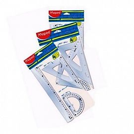 SET DE GEOMETRIA MAPED 20CM 4 PIEZAS BOLSA X1