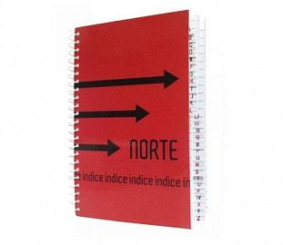 LIBRETA C/ESPIRAL NORTE 7070 C/INDICE 15.5 X 10.5 70H