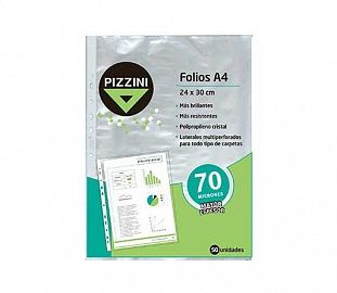 FOLIO PIZZINI PREMIUM 70 MICRONES A4 BOLSA X50