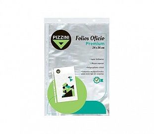 FOLIO PIZZINI PREMIUM 70 MICRONES OFICIO BOLSA X10
