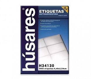 ETIQUETAS HUSARES H34130 6.40X2.54 30 ETIQ. X HOJA X 100H
