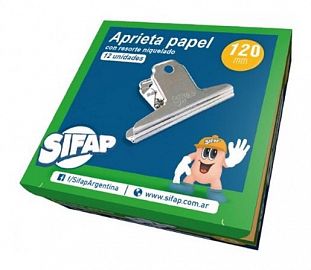 APRIETA PAPEL SIFAP 120MM NIQUELADO C/RESORTE