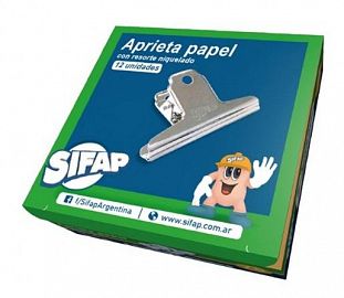 APRIETA PAPEL SIFAP 145MM NIQUELADO C/RESORTE
