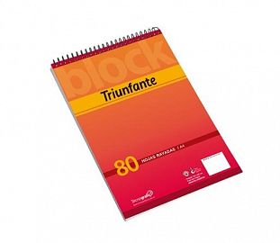 BLOCK C/ESPIRAL TRIUNFANTE A4 80H RAYADO