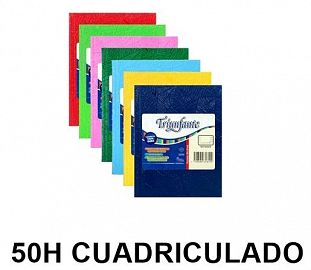 CUADERNO T/D TRIUNFANTE 16X21 50H CUADRICULADO ARAÑA