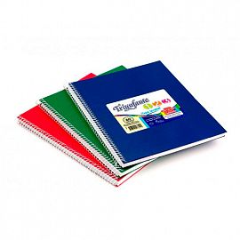 CUADERNO C/ESPIRAL TRIUNFANTE 123 TAPA VINILICA 21X27 100H RAYADO