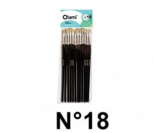 PINCEL PELO DE CERDA CHATO OLAMI 118 N°18 BL X12