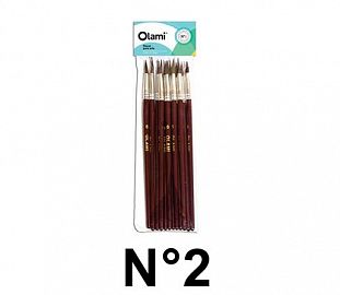 PINCEL PELO DE PONY REDONDO OLAMI 202 N°2 BL X12