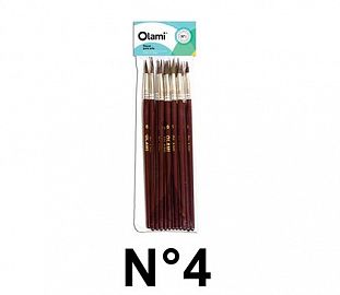 PINCEL PELO DE PONY REDONDO OLAMI 204 N°4 BL X12