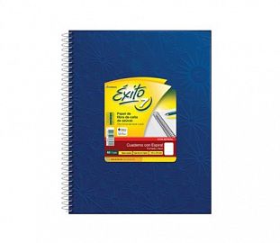 CUADERNO C/ESPIRAL EXITO E7 T/D 21X27 60H RAYADO