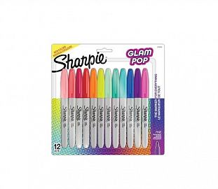MARCADOR PERMANENTE SHARPIE GLAM POP FINO BL X12