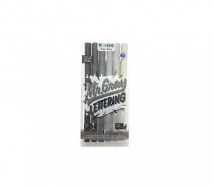 MARCADOR DOBLE PUNTA PINCEL COLORING CROMA GRISES X 6