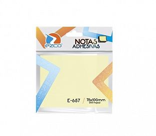 NOTAS ADHESIVAS EZCO E-657 75X100 100H AMARILLO