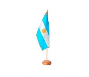 BANDERA DE ESCRITORIO MILENIO C/MASTIL DE MADERA ARGENTINA