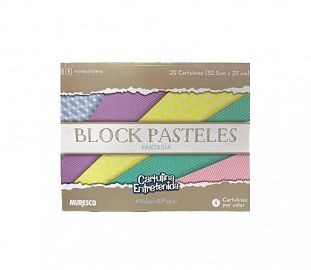 BLOCK DIDACTICO MURESCO CARTULINA ENTRETENIDA HOJAS PASTEL LISO