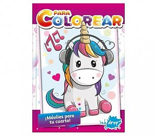 LIBRO PARA COLOREAR INKDROP UNICORNIOS