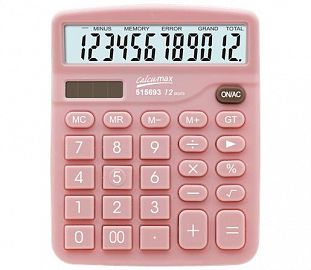 CALCULADORA CALCUMAX 515693 12 DIGITOS 12 X 15 CM PASTEL ROJO