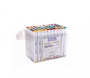 MARCADOR DOBLE PUNTA PERMANENTE MULTIPAPER EST. PLASTICO X60