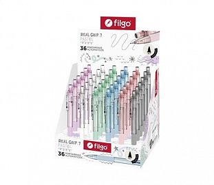 PORTAMINAS FILGO REALGRIP 0.7 PASTEL C/GRIP DE GOMA DISPLAY X36