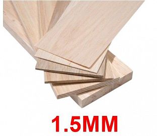 PLANCHA MADERA BALSA AERO STAR 7.6X90CM 1.5MM