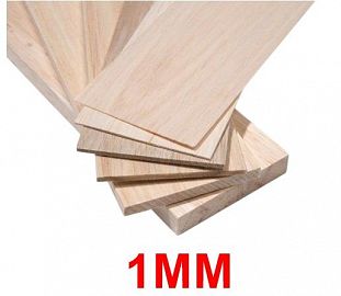 PLANCHA MADERA BALSA AERO STAR 7.6X90CM 1MM